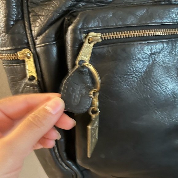 Frye genuine leather backpack with muted Gold Accents - Picture 2 of 11